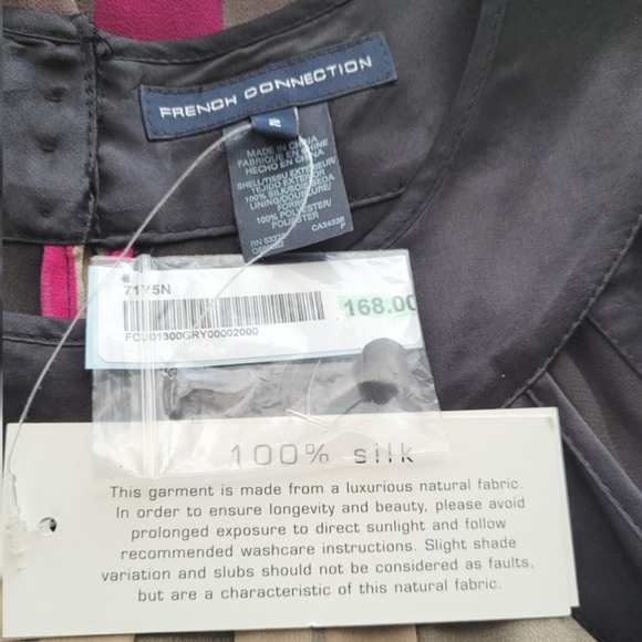 French Connection Silk Colorblock Cocktail Mini Dress Size 2 - Picture 10 of 11